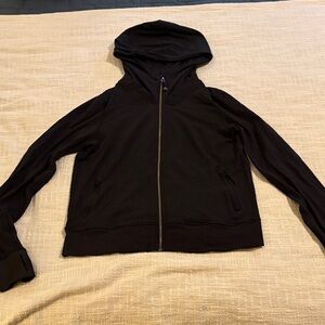 Lululemon Women's Black Zip-Front Hooded Utility Jacket